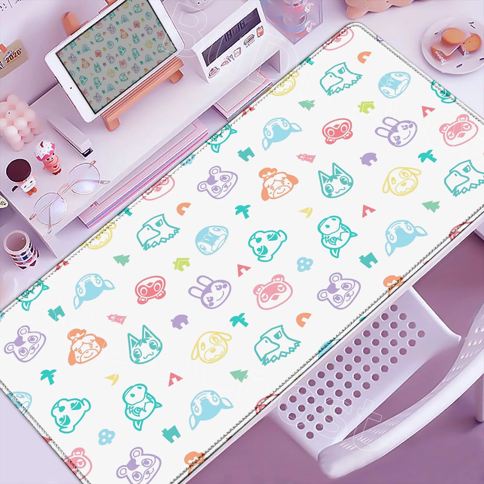 Tapis de Souris XXL Kawaii Antidérapant pour Gaming
