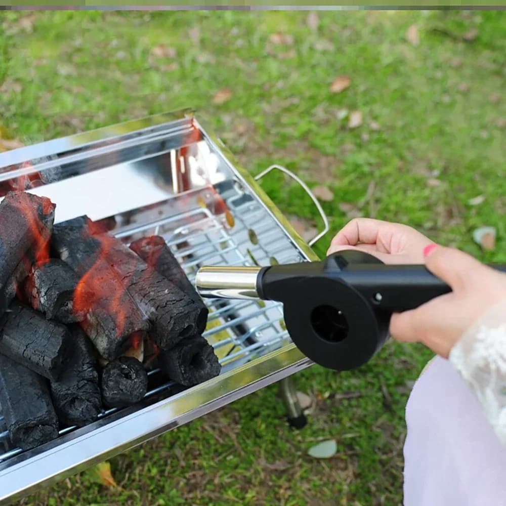 Accessoires de Camping de pique-nique, outils de Barbecue, souffleur d'air à manivelle, outils à soufflet de feu, ventilateur de Barbecue Portable, accessoires de Barbecue