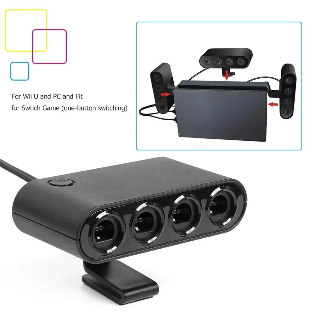 Convertisseur de jeu à 4 ports pour contrôleur GC Cube délibérément, adaptateur USB pour Nintendo Switch NGC, Wii u, PC Star Gastronomie Support Dropshipping