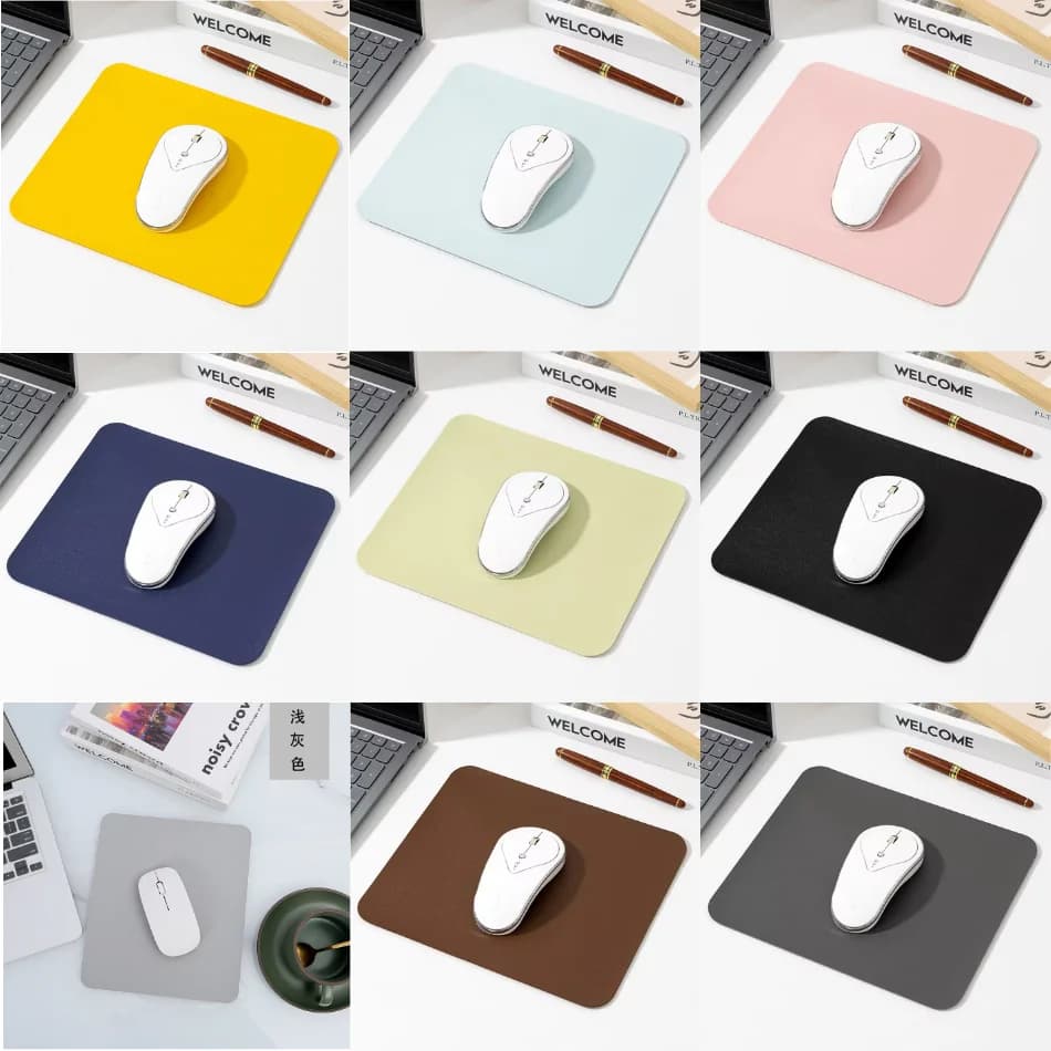Petit tapis de souris en cuir PU, antidérapant, pour bureau de jeu, étanche, anti-rayures, facile à nettoyer, pour PC, ordinateur portable et de bureau
