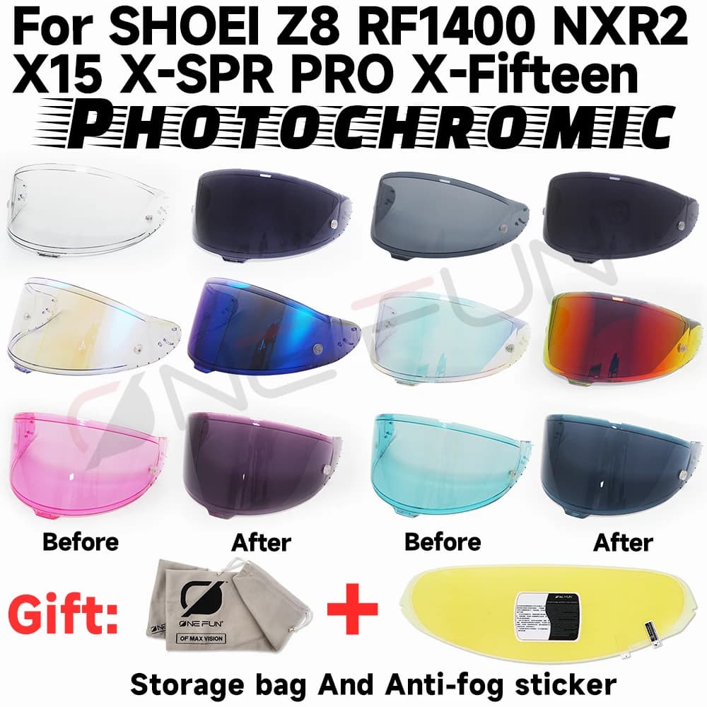 Visière de casque photochromique de remplacement
