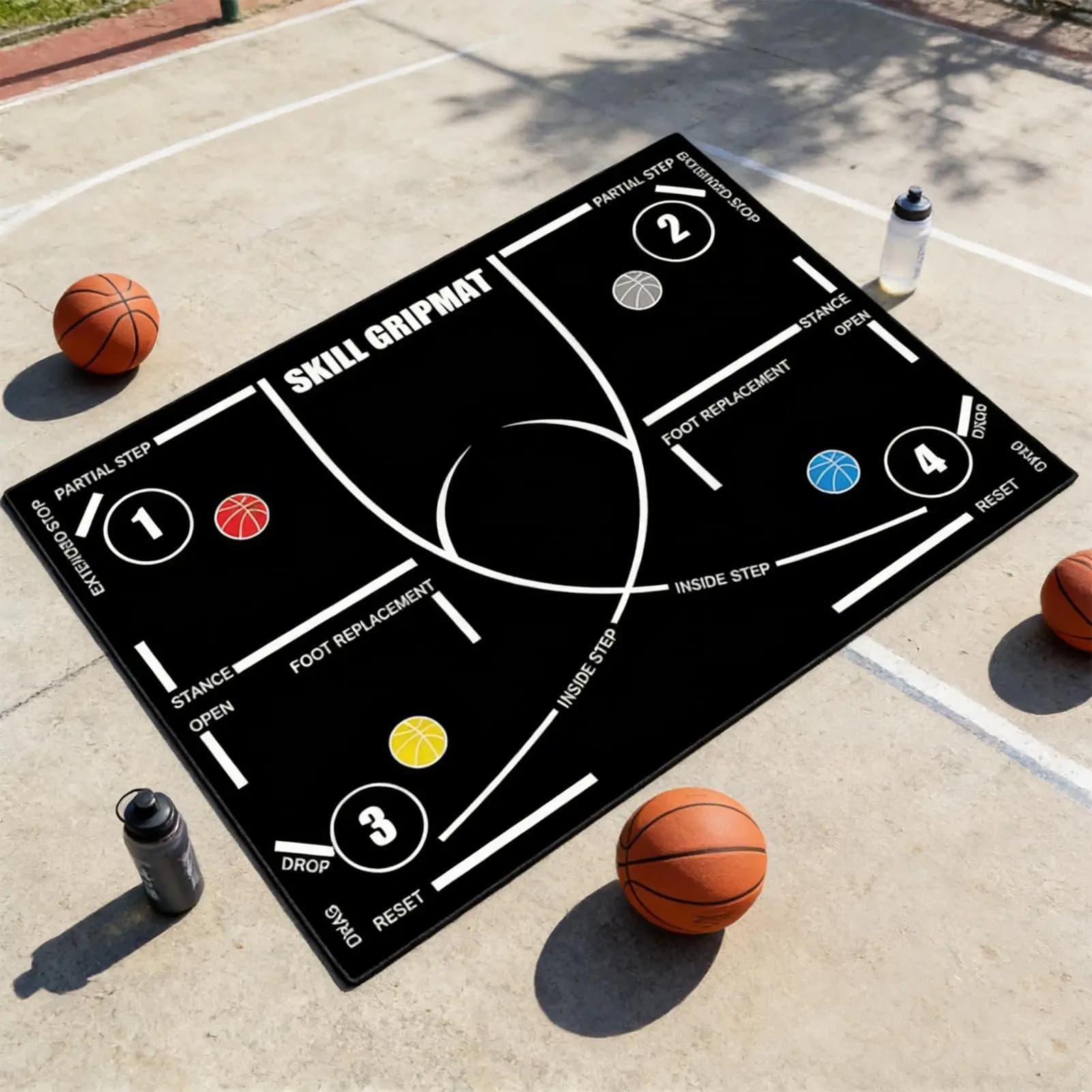 Tapis d'entraînement antidérapant pour le dribble au basketball, équipement d'entraînement sportif portable pour enfants, adultes, athlètes, aide à l'entraînement au basketball