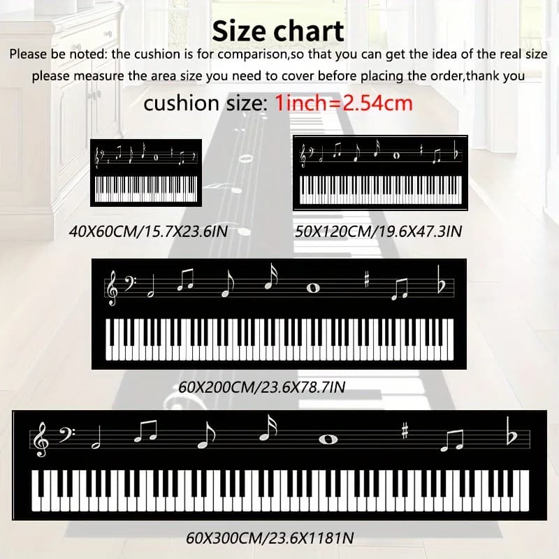 Tapis VIKAMA à touches de piano : antidérapant
