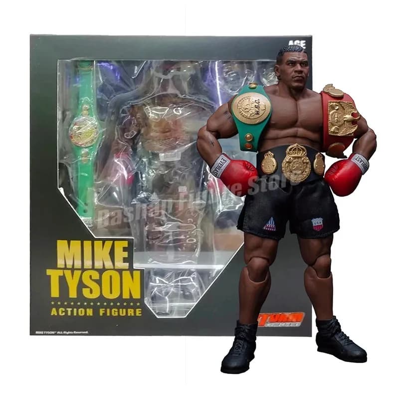Figurine de champion de boxe Mike Tyson de 18 cm, figurine de collection en PVC, figurine de boxeur Tyson du Final Round avec ceinture, jouets modèles, cadeaux