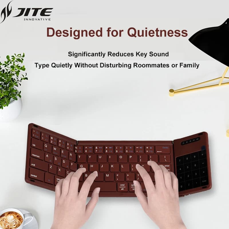 Clavier sans fil pliable ultra-plat avec pavé tactile, clavier Bluetooth rechargeable pliable pour tablette et ordinateur portable