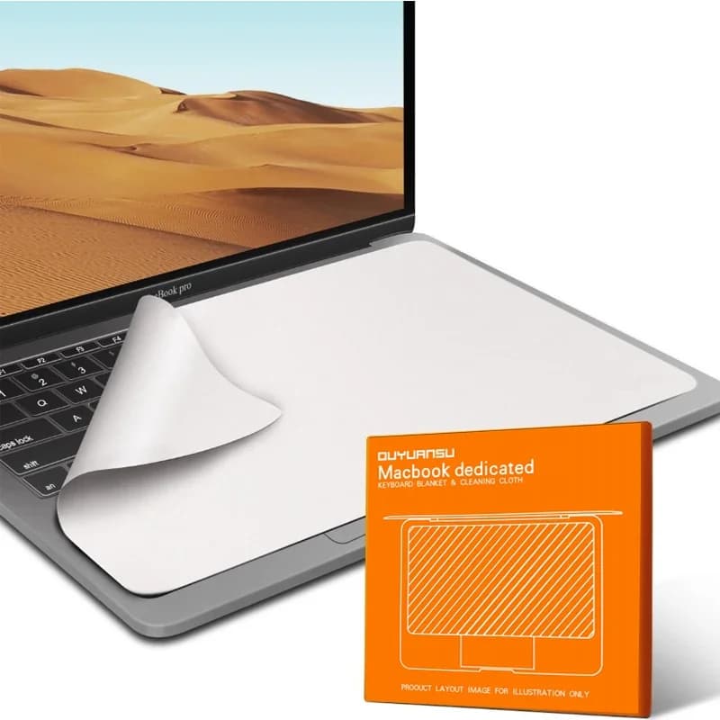 Nettoyeur d'écran d'ordinateur portable, couverture en microfibre pour clavier, Film de protection, chiffon de nettoyage pour MacBook Pro 13/15/16 pouces