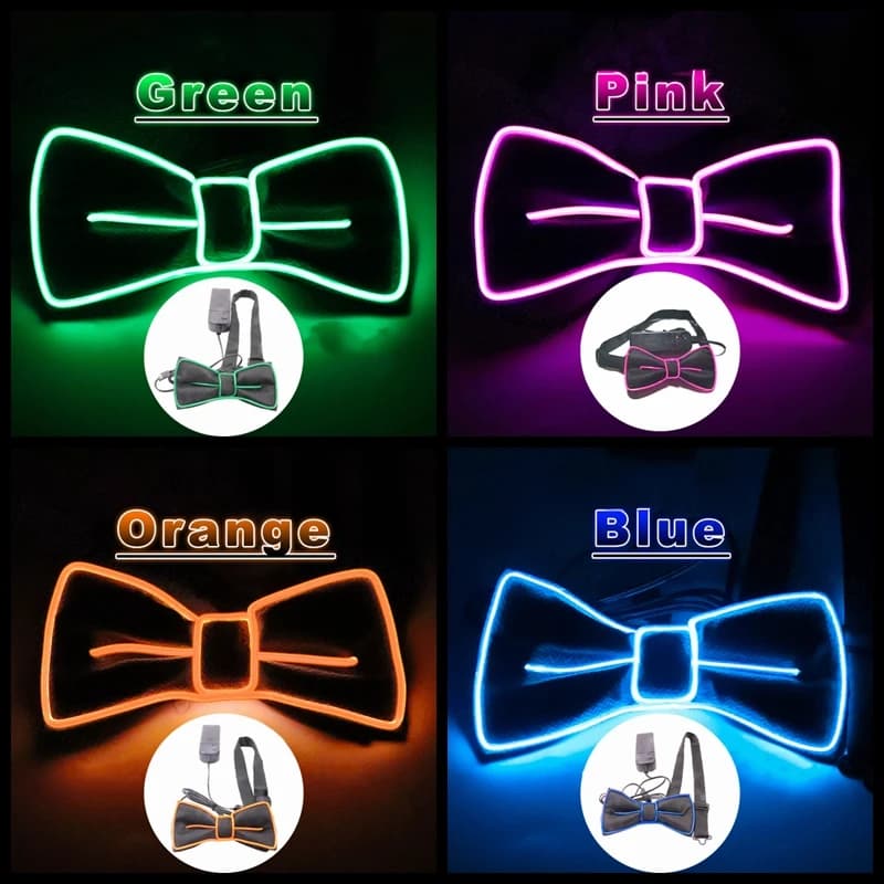 Illuminez LED nœud papillon hommes femmes cravate lumineuse mode LED lueur noeud papillon danse fête noël Halloween soirée fête décoration