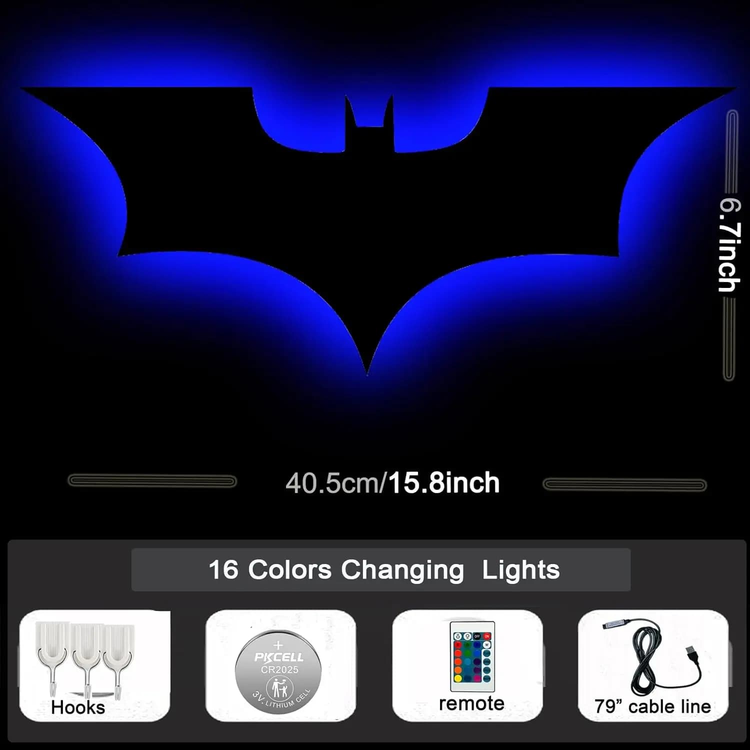 Lampe chauve-souris néon Led