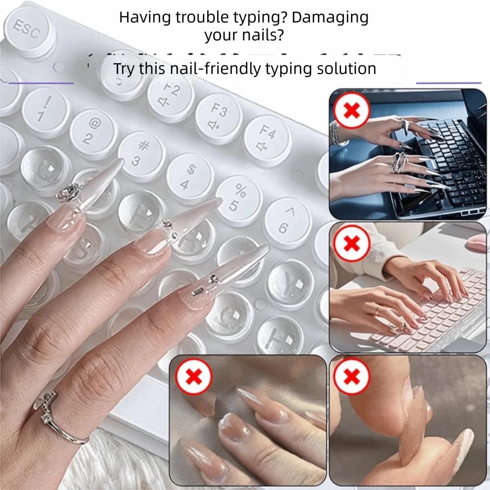 Autocollants de clavier en silicone pour doigts longs
