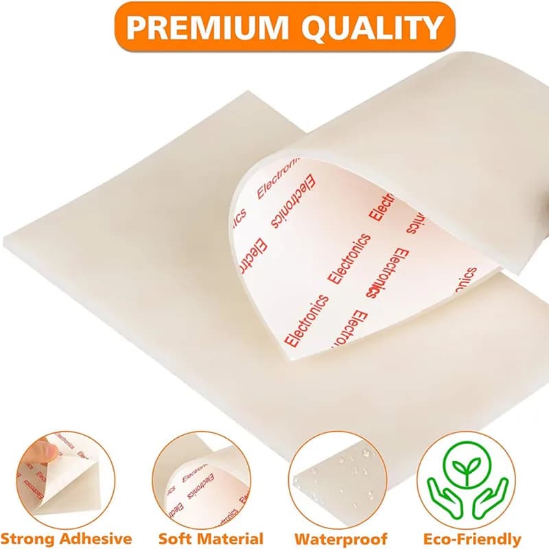 Tampons en plastique en caoutchouc de silicone anti-alde, 10cm x 16cm x 2mm, virus auto-adhésifs non ald pour meubles