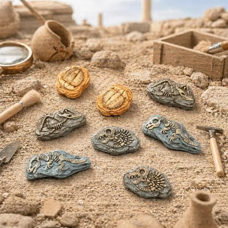 3/4/8 pièces de modèles de fossiles miniatures réalistes