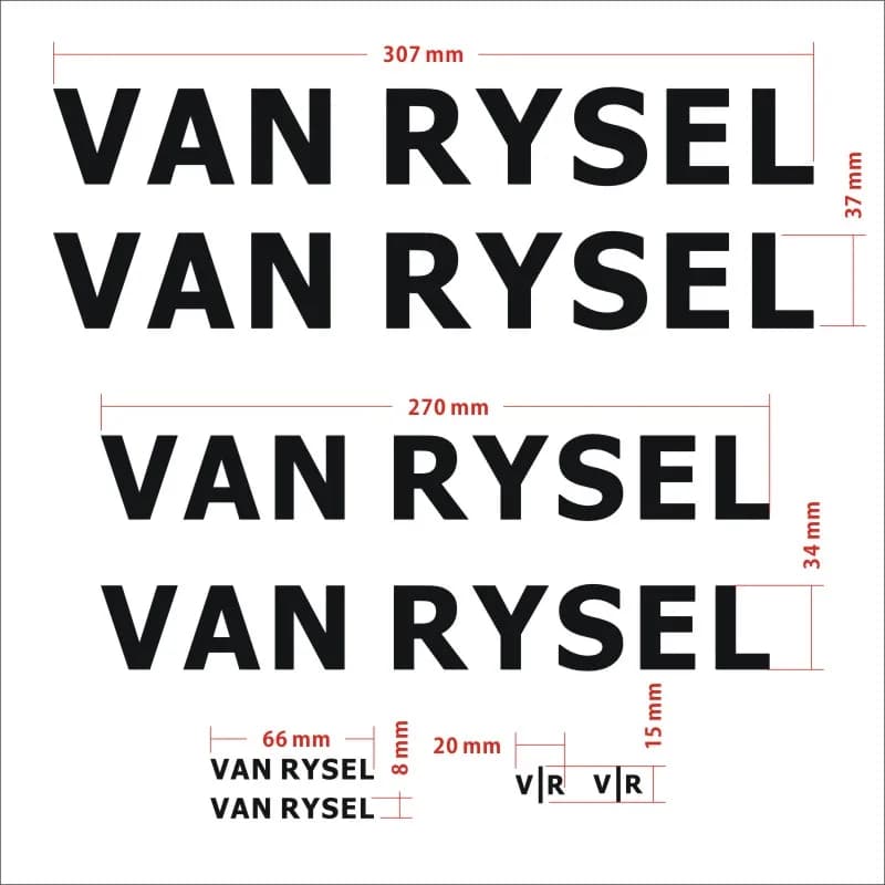 Autocollants pour cadre de vélo VAN RYSEL