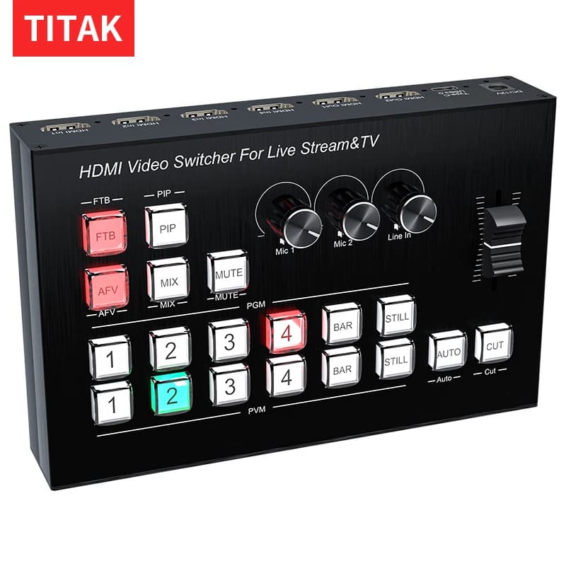 Mélangeur vidéo HDMI commutateur Streaming en direct 4 canaux 4 voies multi-vues