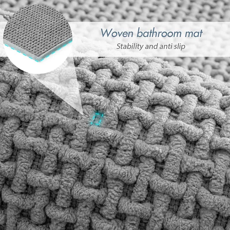 Tapis de bain absorbant antidérapant pour la décoration intérieure, tapis de douche doux, coussretours de pied en polymère, tapis de bain