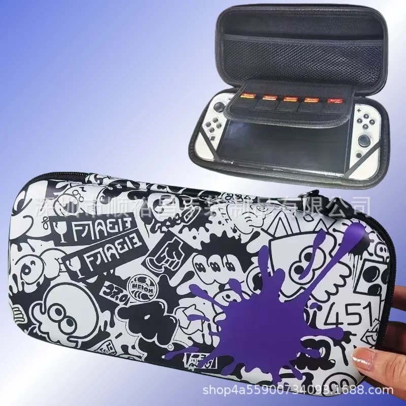Le pack d'accessoires complet Splatoon convient aux étuis Nintendo Switch et Switch OLED pour le rangement des manettes.