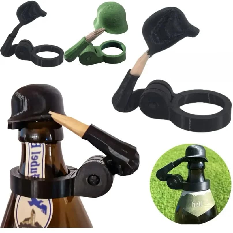 Soldier Salute Casque de protection anti-poussière pour bouteille de bière