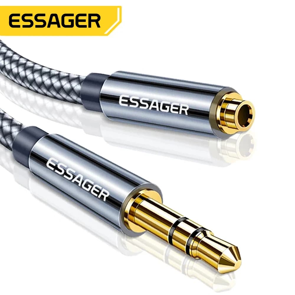 Essager – câble d'extension de casque, Jack 3.5mm, câble Audio Aux, séparateur femelle 3.5mm, cordon d'extension de haut-parleur pour adaptateur d'écouteurs