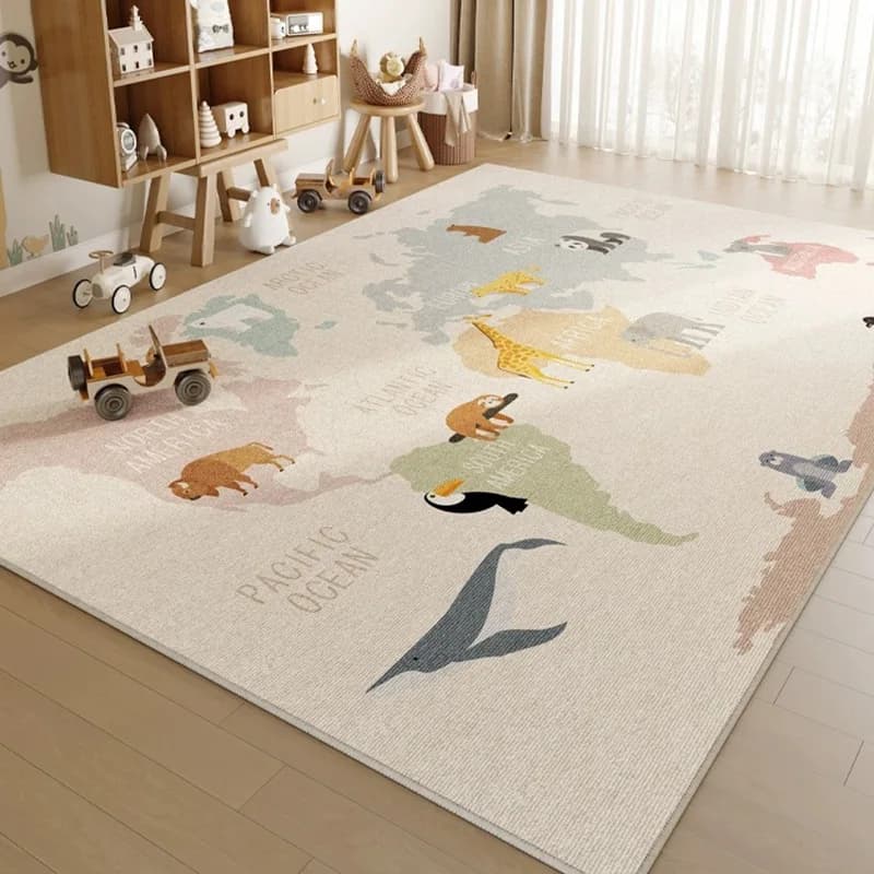 Tapis de salon pour chambre d'enfant, tapis de jeu rampant, dessin animé mignon, doux et antidérapant, pour chambre d'enfant, pour l'éducation de la petite enfance