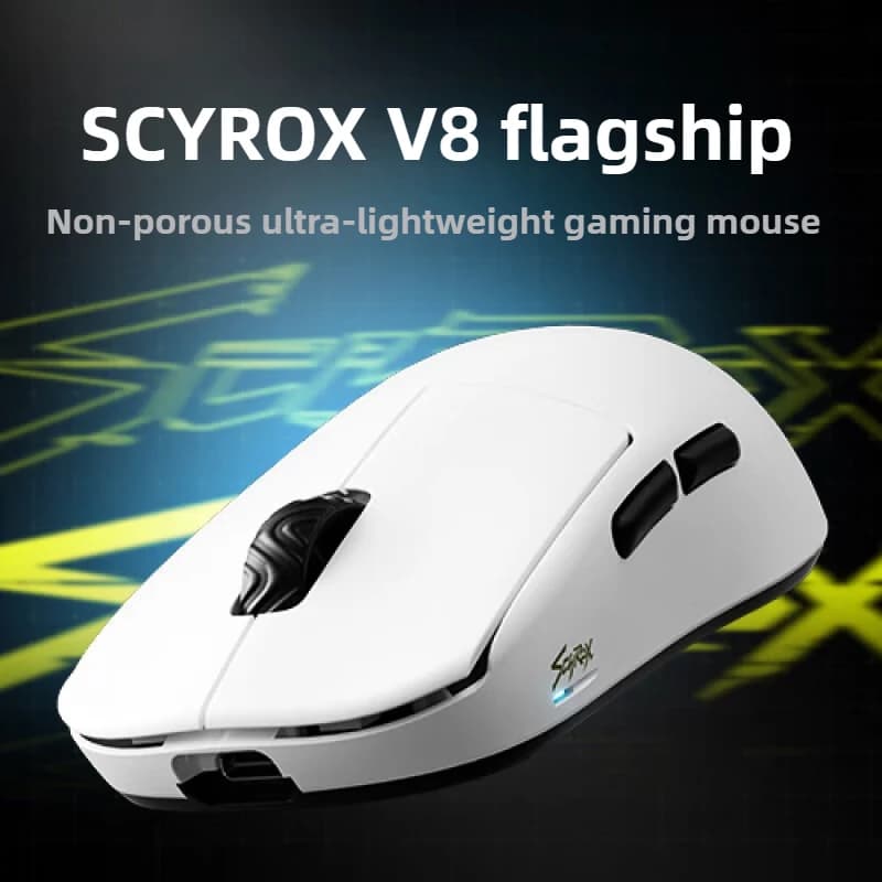 [EN STOCK] SCYROX V8 8K filaire et sans fil Ultra-léger 36g souris de jeu ergonomie PAW3950 e-sports souris PC Gamer Accy