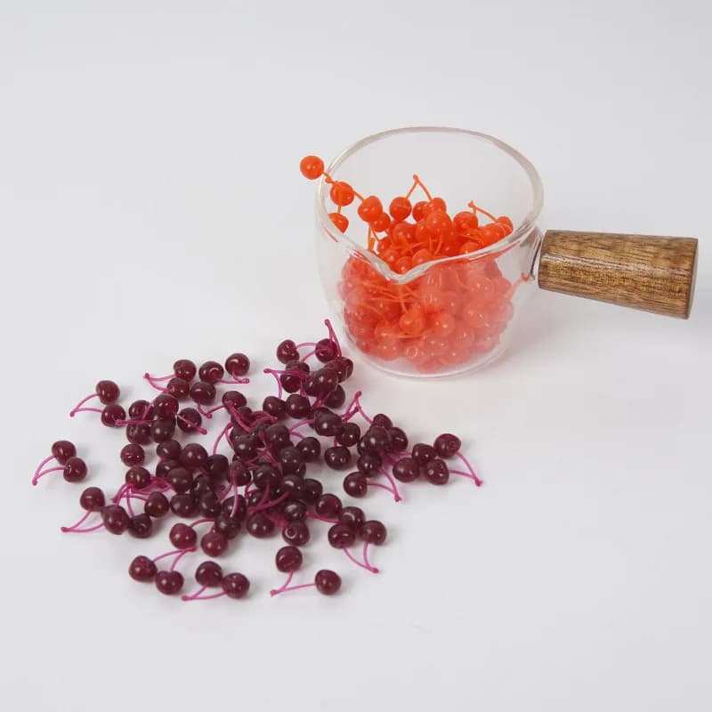 Mini cerise siamoise, fruits artificiels, bricolage, ingrédients de cuisine, Simulation de nourriture Miniature, jouets de jeu, décoration de maison, 10 pièces