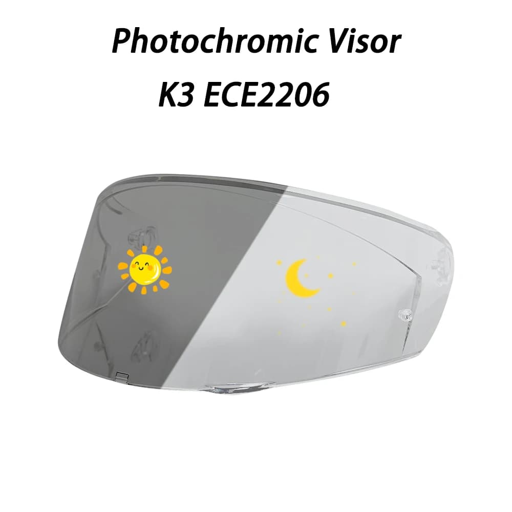 Visière photochromique pour casque de moto, compatible avec AGV K3 ECE 2206