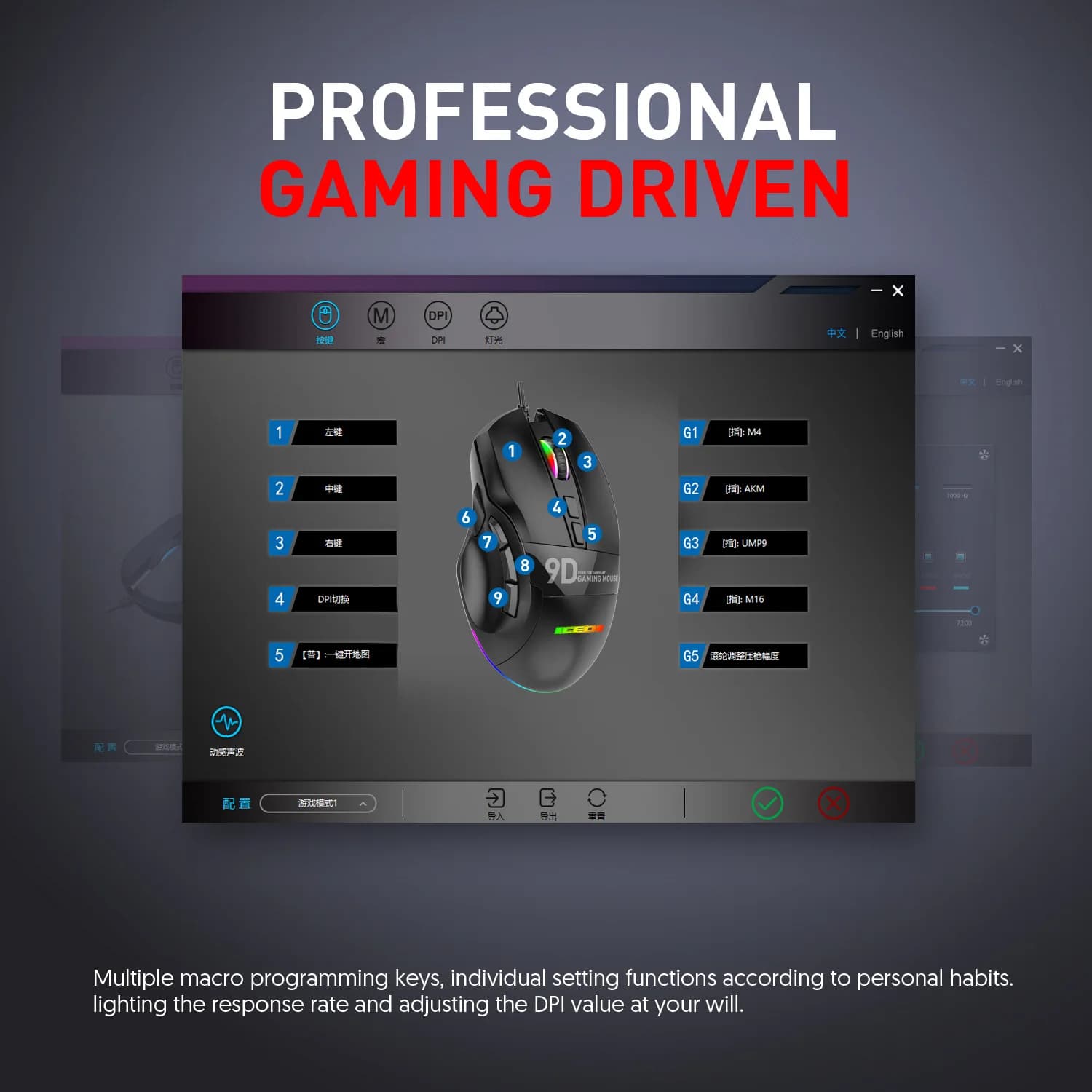 Souris de jeu à programmation macro