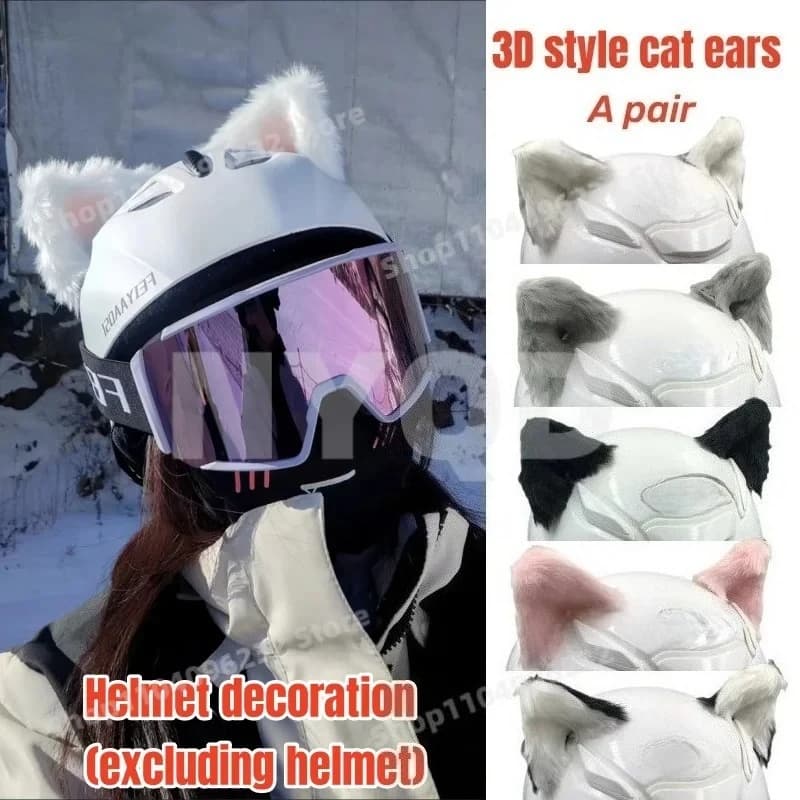 Casque de moto en peluche avec autocollants