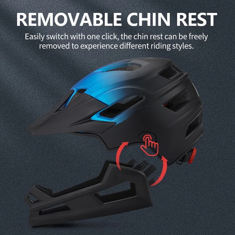 Horntour casque de vélo intégral détachable pour adultes mentonnière
