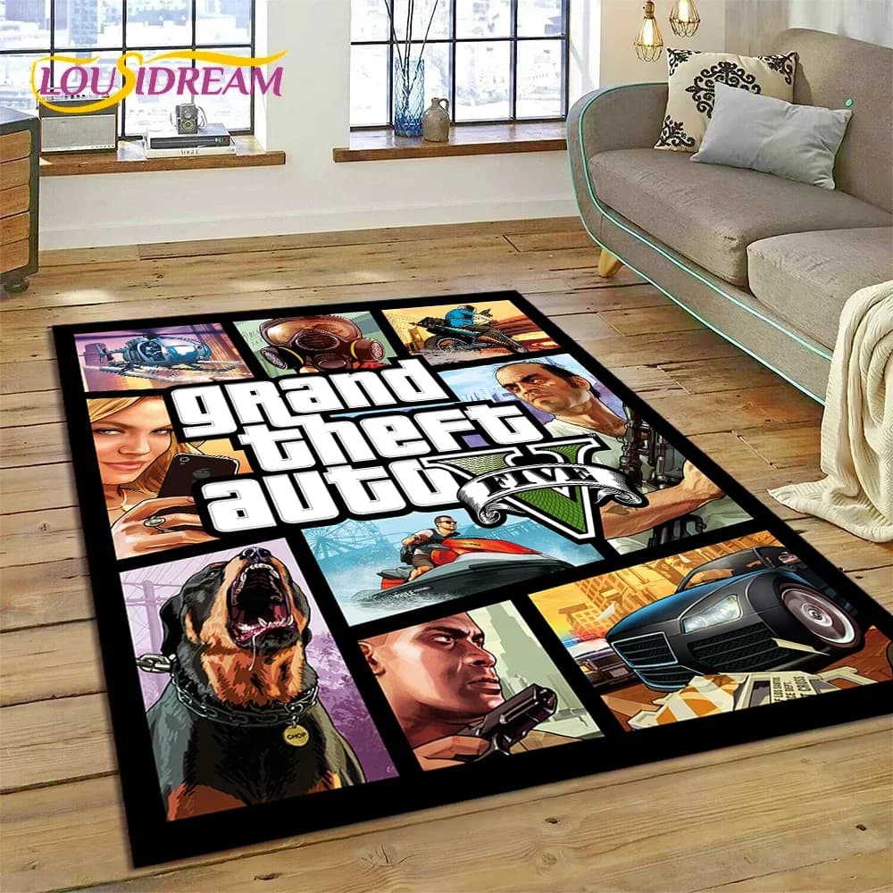 Tapis de jeu 3D GTA Grand Theft Auto pour chambre à coucher