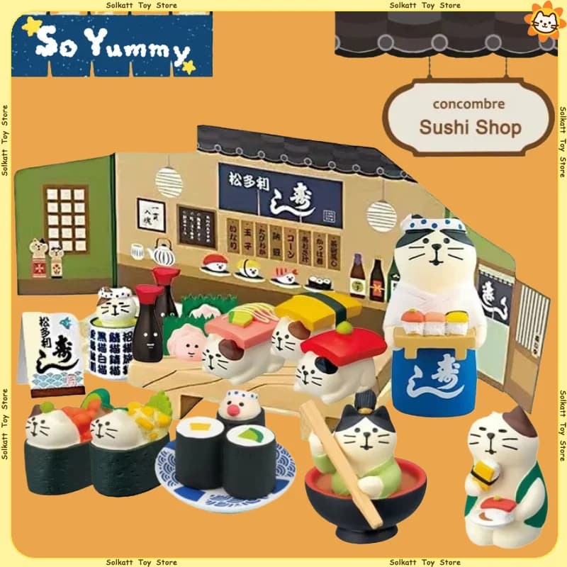 Sushi Restaurant Zakka chat Style japonais bricolage dessin animé aliments jouets Miniatures décoration de la maison bureau résine artisanat petits ornements