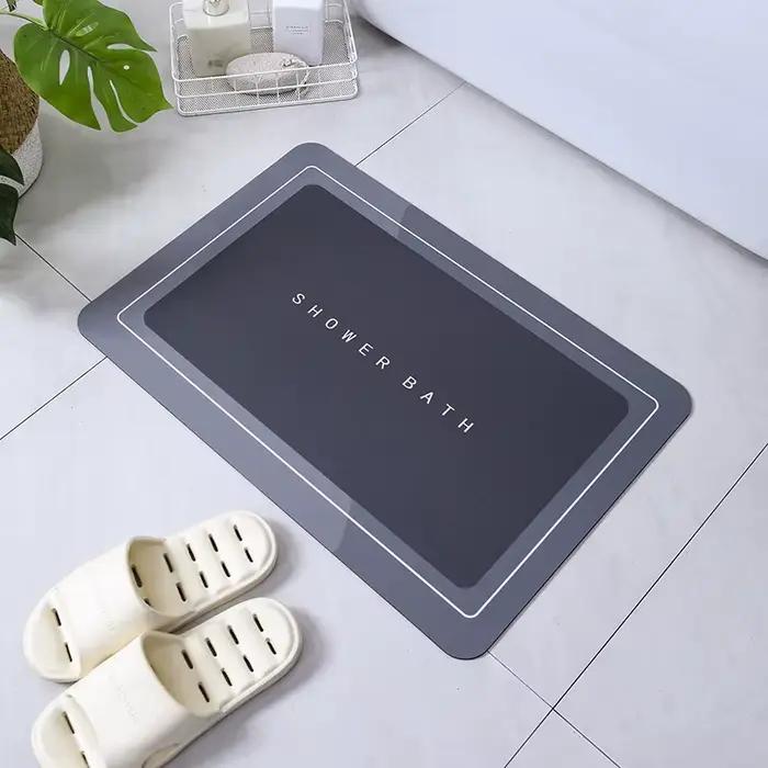 Tapis de bain absorbant pour salle de bain, antidérapant, pour douche, boue de diatomée, paillasson