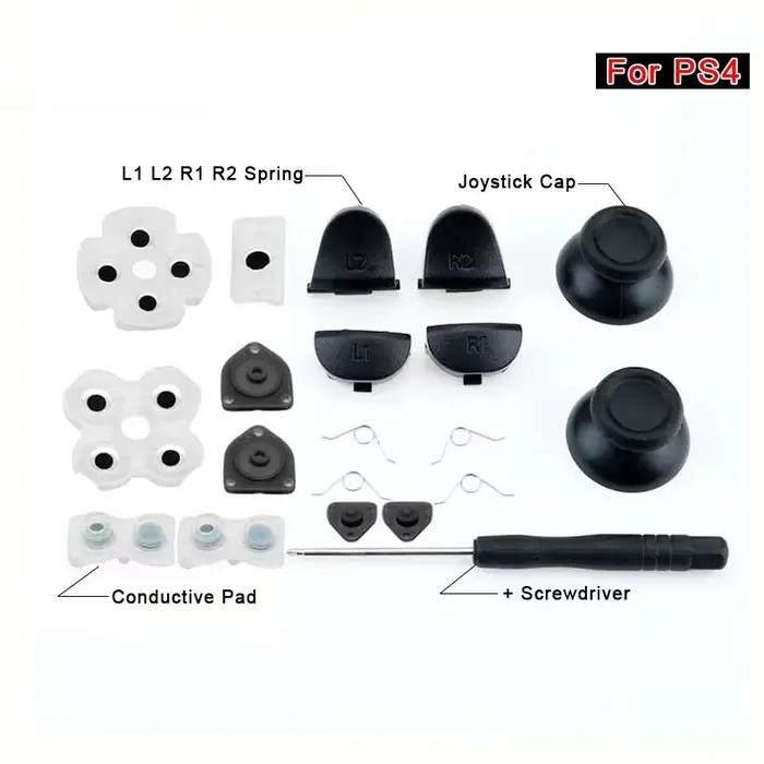 Kit de réparation pour manette PS4 : Boutons de déclenchement L1 R1 L2 R2, joysticks analogiques 3D,