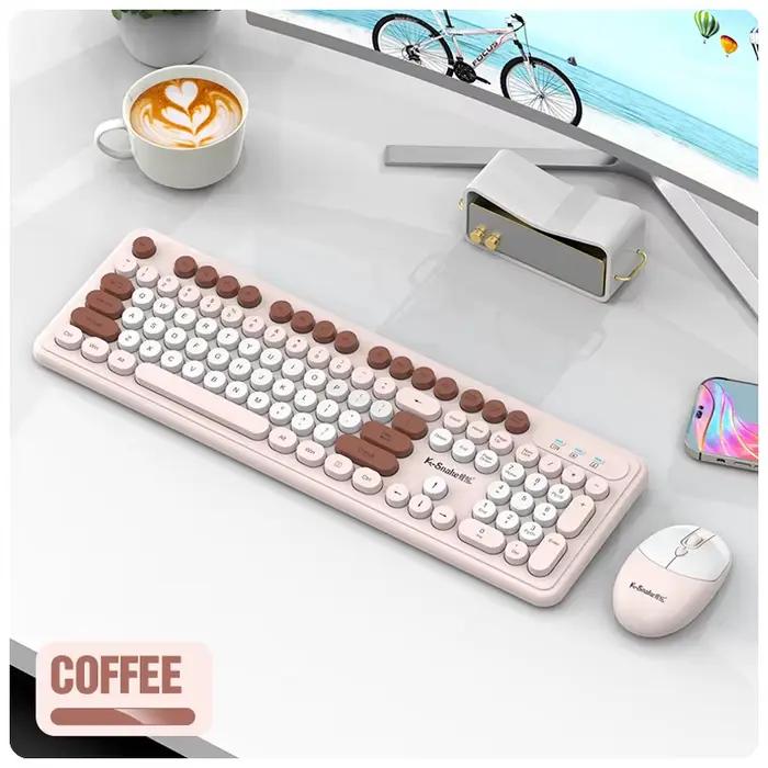 K-snake WK200 ensemble clavier et souris sans fil mignon Punk Keycap USB sans fil clavier d'affaires