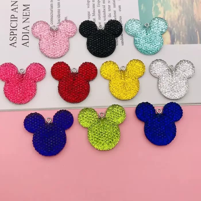 Breloques de souris scintillantes, 10 pièces, pour boucle d'oreille, collier, Bracelet, accessoire d