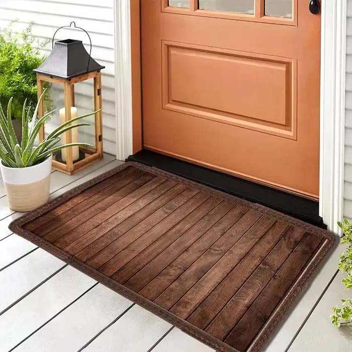 Paillasson d'entrée de bienvenue en bois, lavable, pour l'extérieur et l'intérieur, tapis de sol, po