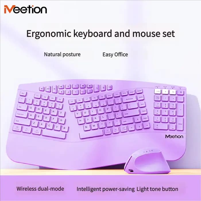 Nexusclick – ensemble de clavier de bureau ergonomique sans fil, 121/122 touches, double mode, 2.4G/
