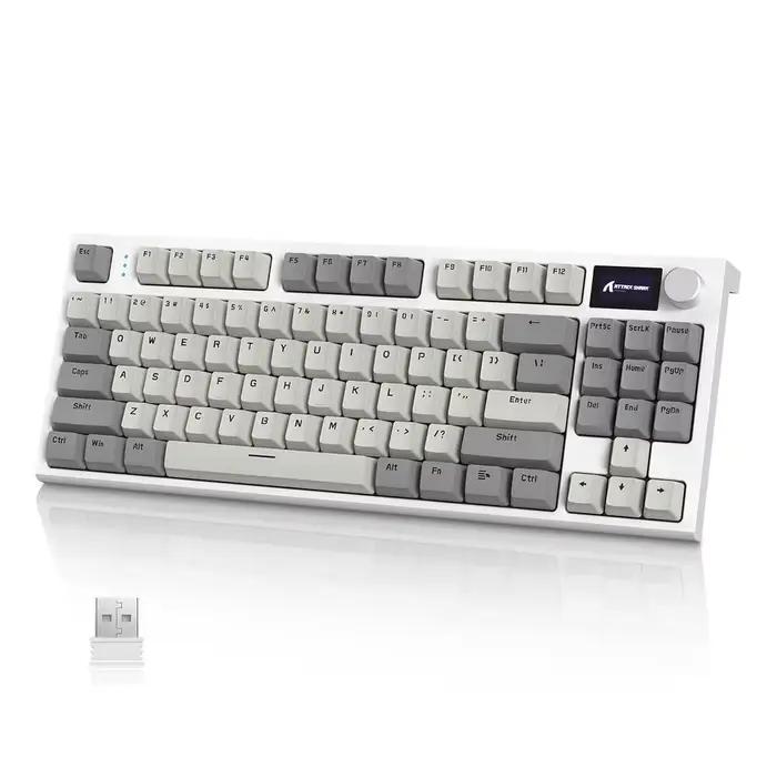 Clavier mécanique sans fil Attack Shark K86 - Support de joint de bouton en métal Écran TFT remplaça