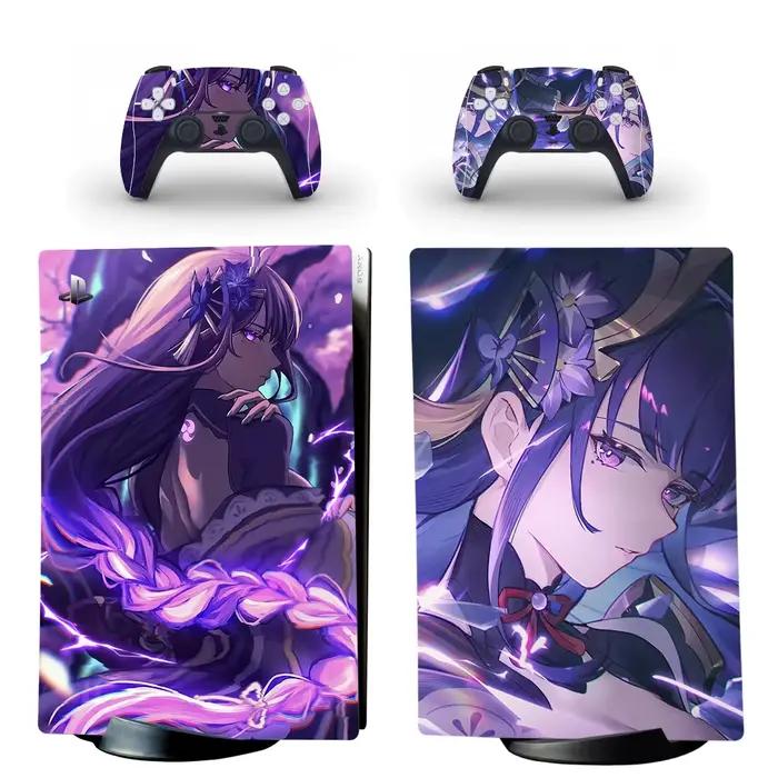 Jeu Genshin Impact PS5 autocollant de peau numérique couverture pour Console et contrôleurs PS5 auto