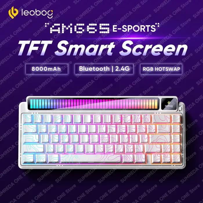 LEOBOG AMG65 clavier mécanique TFT écran LED rvb échange à chaud Bluetooth 2.4G clavier filaire pers