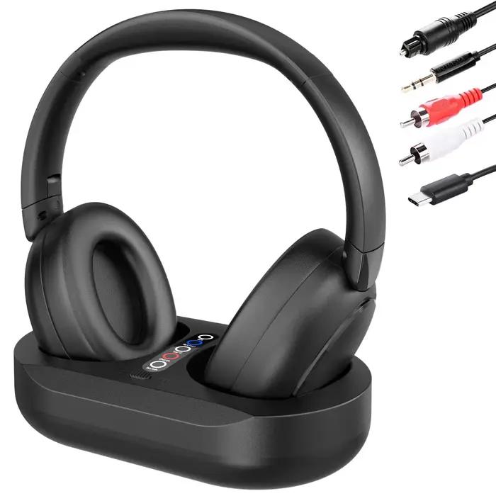 Eppfun – écouteurs sans fil Bluetooth + 2.4G, pour la surveillance de la télévision, Base de chargem