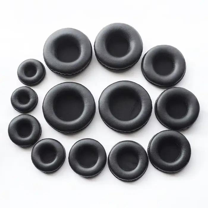Coussinets d'oreille en mousse de cuir éponge pour casque, housses de coussin, 40mm, 50mm, 55mm, 60m