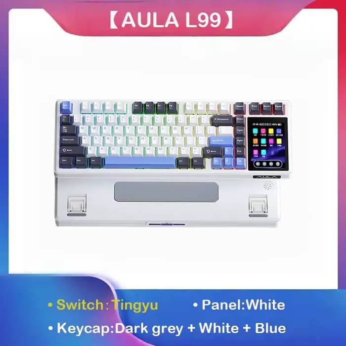 AULA L99 clavier mécanique à écran Intelligent Bluetooth sans fil Tri-mode clavier d'ordinateur port