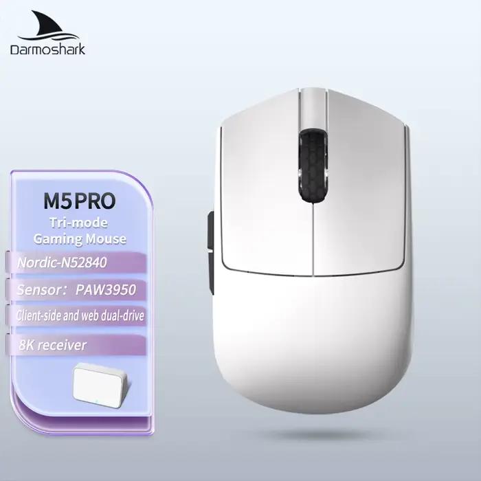 Souris de jeu Darmoshark M5Air en fibre de carbone forgée, sans fil, macro 8K, 30KDPI, avec grip pou