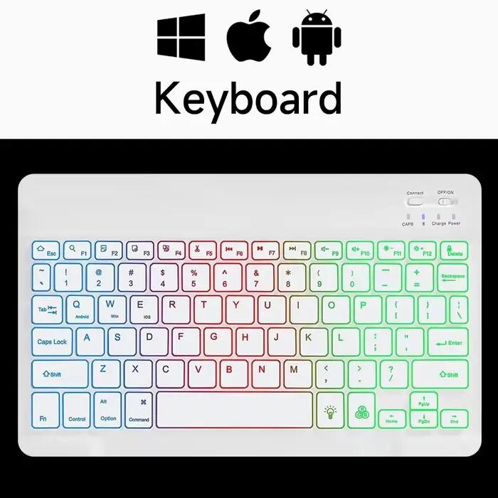 Claviers Bluetooth sans fil pour Android iOS Windows Mini clavier rétro-éclairé pour Apple Xiaomi Sa