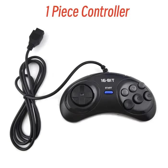 1-2 pièces contrôleur de manette de jeu noir pour Sega Mega Drive 9 broches 6 boutons manettes pour