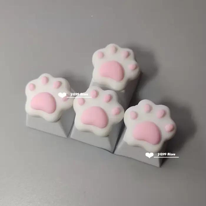 4 pièces/ensemble joli capuchon de clé griffe de chat personnalité patte de chat Keycaps pour clavie