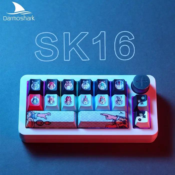 Darmoshark SK16 clavier numérique Tri mode sans fil Bluetooth clavier mécanique capuchons du zodiaqu