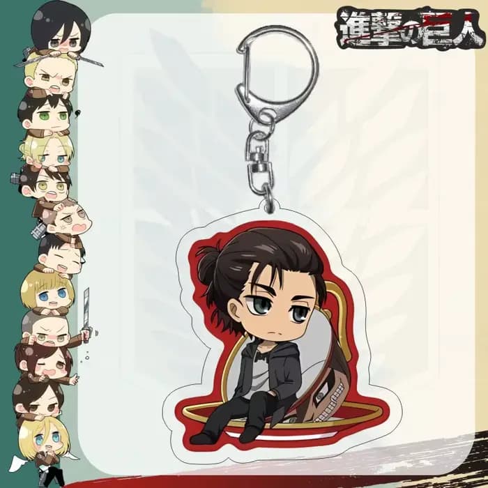 Porte-clés en acrylique Attack on Titan, pendentif pour sac à dos, breloque anime Eren Jaeger, acces