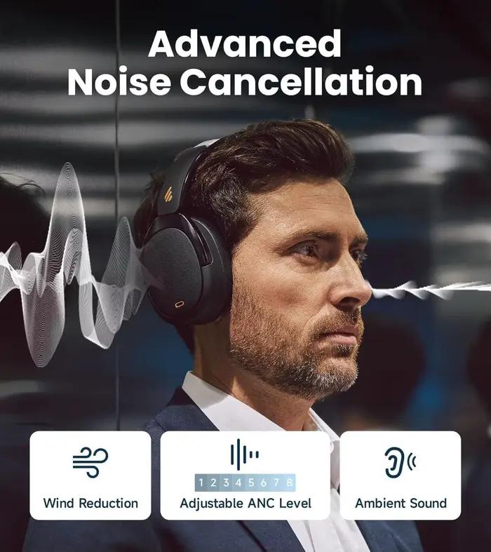 Casque sans fil à réduction de bruit active Edifier WH950NB, Bluetooth 5.4, Hi-Res Wireless, 80 heur