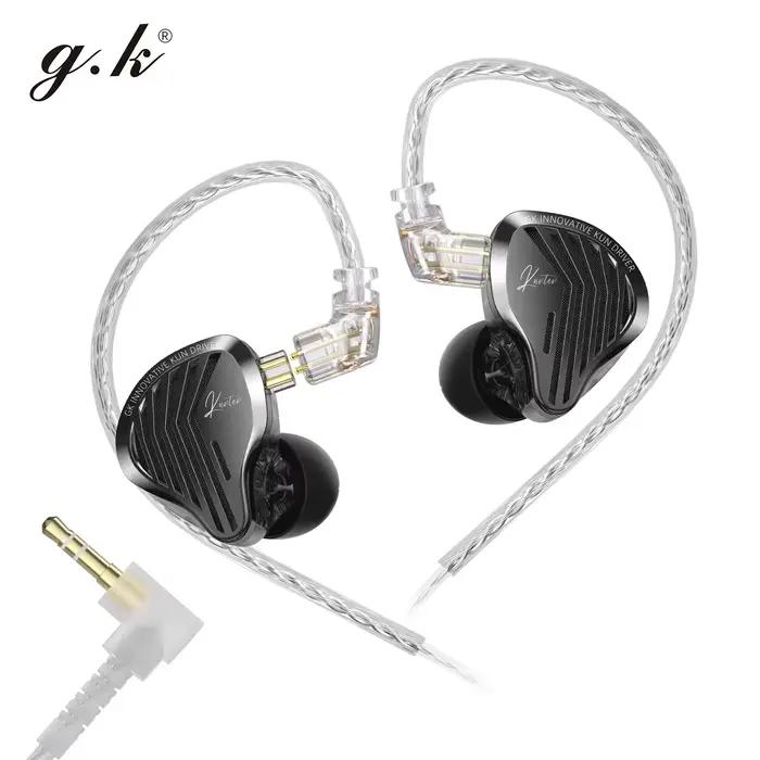 Kz Gk Kunten casque à entraînement dynamique Hifi 2pin écouteurs de basse lourde casque en métal dét